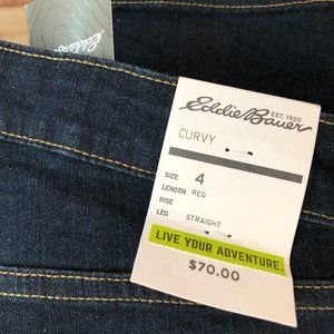 Eddie Bauer; Curvy Straight Leg Jeans Sz 4